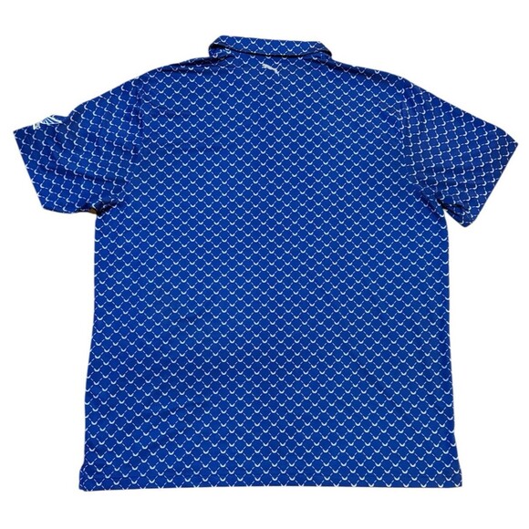 Puma x Volition Polo Shirt Mens 2XL Blue All Over Print Performance Golf Stretch - Picture 6 of 7
